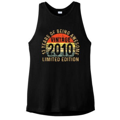 13yr BDay Son 2010 Funny 13th 13 Year Old Birthday Ladies PosiCharge Tri-Blend Wicking Tank