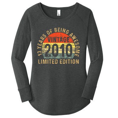 13yr BDay Son 2010 Funny 13th 13 Year Old Birthday Women's Perfect Tri Tunic Long Sleeve Shirt