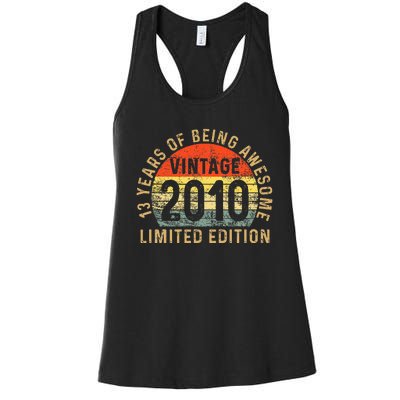 13yr BDay Son 2010 Funny 13th 13 Year Old Birthday Women's Racerback Tank