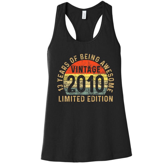 13yr BDay Son 2010 Funny 13th 13 Year Old Birthday Women's Racerback Tank