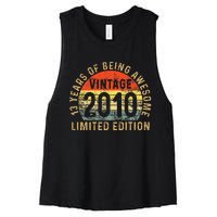 13yr BDay Son 2010 Funny 13th 13 Year Old Birthday Women's Racerback Cropped Tank