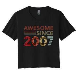 16yr BDay Son Boy Funny 2007 16th 16 Year Old Birthday Women's Crop Top Tee