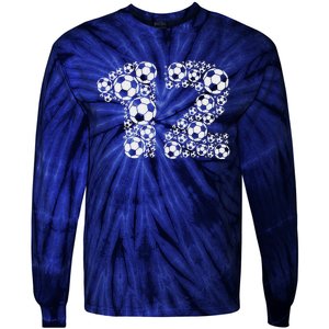 12th Birthday Soccer Graphic 12 Years Tie-Dye Long Sleeve Shirt