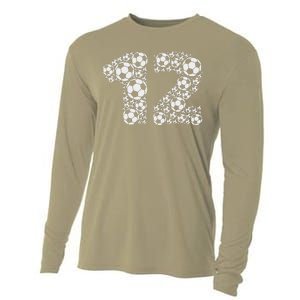 12th Birthday Soccer Graphic 12 Years Cooling Performance Long Sleeve Crew