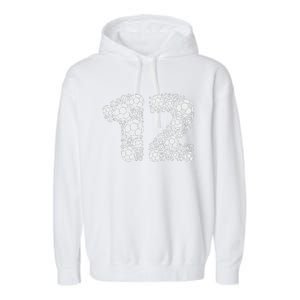 12th Birthday Soccer Graphic 12 Years Garment-Dyed Fleece Hoodie