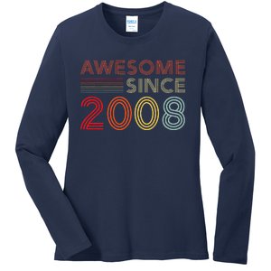 16yr Bday Son Boy Funny 2008 16th 16 Year Old Birthday Ladies Long Sleeve Shirt