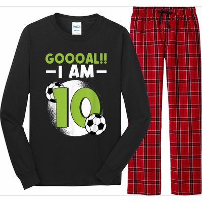 10th Birthday Soccer Themed Birthday Party 10 Years Old Long Sleeve Pajama Set