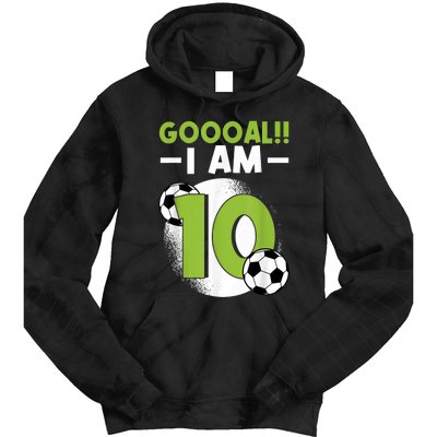 10th Birthday Soccer Themed Birthday Party 10 Years Old Tie Dye Hoodie