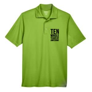 10th Birthday Shirt Gift Boy Age 10 Ten Year Old Boys Son TShirt Men's Origin Performance Pique Polo