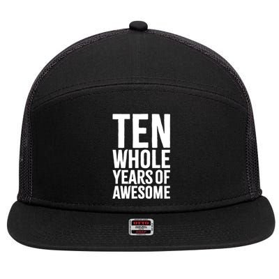 10th Birthday Shirt Gift Boy Age 10 Ten Year Old Boys Son TShirt 7 Panel Mesh Trucker Snapback Hat