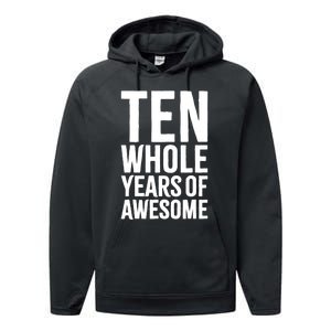 10th Birthday Shirt Gift Boy Age 10 Ten Year Old Boys Son TShirt Performance Fleece Hoodie