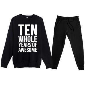 10th Birthday Shirt Gift Boy Age 10 Ten Year Old Boys Son TShirt Premium Crewneck Sweatsuit Set