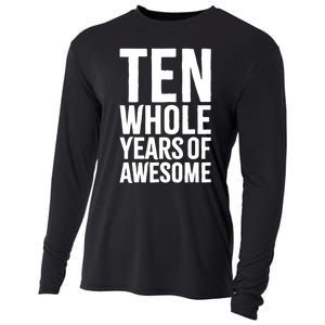 10th Birthday Shirt Gift Boy Age 10 Ten Year Old Boys Son TShirt Cooling Performance Long Sleeve Crew