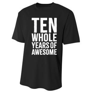 10th Birthday Shirt Gift Boy Age 10 Ten Year Old Boys Son TShirt Performance Sprint T-Shirt