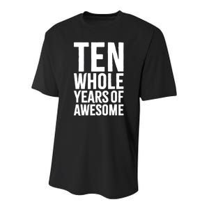 10th Birthday Shirt Gift Boy Age 10 Ten Year Old Boys Son TShirt Youth Performance Sprint T-Shirt