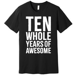 10th Birthday Shirt Gift Boy Age 10 Ten Year Old Boys Son TShirt Premium T-Shirt