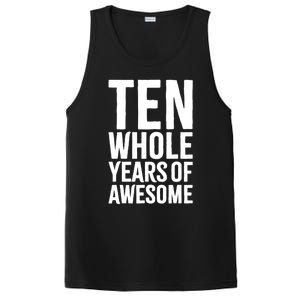 10th Birthday Shirt Gift Boy Age 10 Ten Year Old Boys Son TShirt PosiCharge Competitor Tank