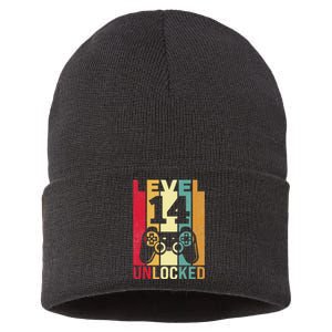 14 Birthday Son Funny Gamer 14th Years Old Sustainable Knit Beanie