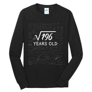 14 Birthday Son Him Funny Math 14th Birthday Tall Long Sleeve T-Shirt