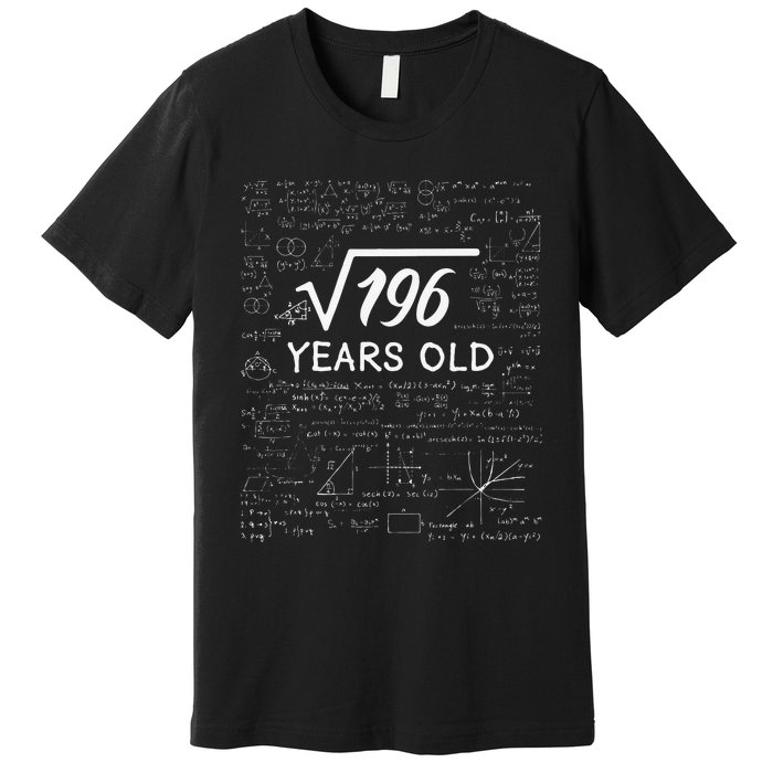 14 Birthday Son Him Funny Math 14th Birthday Premium T-Shirt