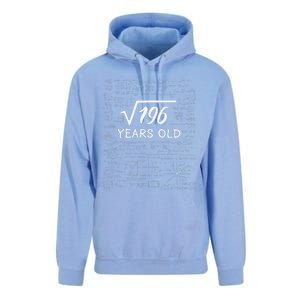 14 Birthday Son Him Funny Math 14th Birthday Unisex Surf Hoodie