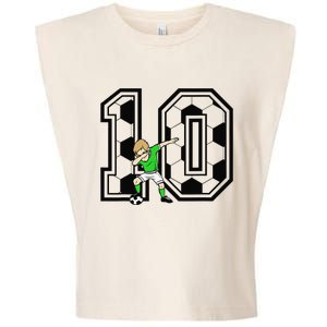 10th Birthday Soccer Player 10 Years Old Garment-Dyed Women's Muscle Tee