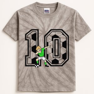 10th Birthday Soccer Player 10 Years Old Kids Tie-Dye T-Shirt