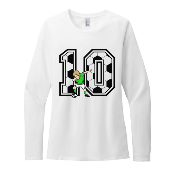 10th Birthday Soccer Player 10 Years Old Womens CVC Long Sleeve Shirt