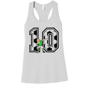 10th Birthday Soccer Player 10 Years Old Women's Racerback Tank