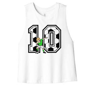 10th Birthday Soccer Player 10 Years Old Women's Racerback Cropped Tank