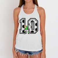 10th Birthday Soccer Player 10 Years Old Women's Knotted Racerback Tank