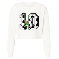 10th Birthday Soccer Player 10 Years Old Cropped Pullover Crew