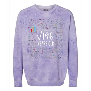 14th Birthday Square Root Of 196 Math Colorblast Crewneck Sweatshirt