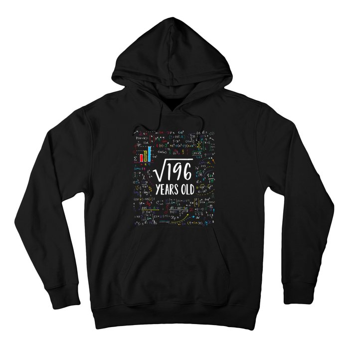 14th Birthday Square Root Of 196 Math Hoodie