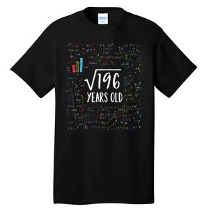 14th Birthday Square Root Of 196 Math Tall T-Shirt