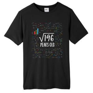 14th Birthday Square Root Of 196 Math Tall Fusion ChromaSoft Performance T-Shirt