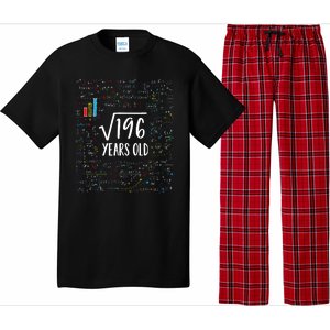 14th Birthday Square Root Of 196 Math Pajama Set