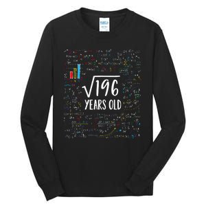 14th Birthday Square Root Of 196 Math Tall Long Sleeve T-Shirt