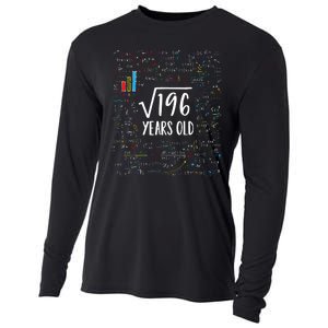 14th Birthday Square Root Of 196 Math Cooling Performance Long Sleeve Crew