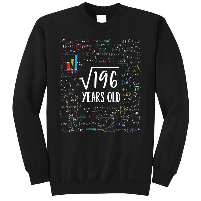 14th Birthday Square Root Of 196 Math Tall Sweatshirt