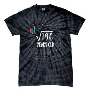 14th Birthday Square Root Of 196 Math Tie-Dye T-Shirt