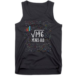 14th Birthday Square Root Of 196 Math Tank Top