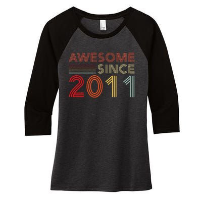 13yr Bday Son Boy Funny 2012 13th 13 Year Old Birthday Women's Tri-Blend 3/4-Sleeve Raglan Shirt