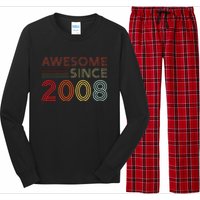 16yr Bday Son Boy Funny 2008 16th 16 Year Old Birthday Long Sleeve Pajama Set