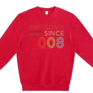 16yr Bday Son Boy Funny 2008 16th 16 Year Old Birthday Premium Crewneck Sweatshirt