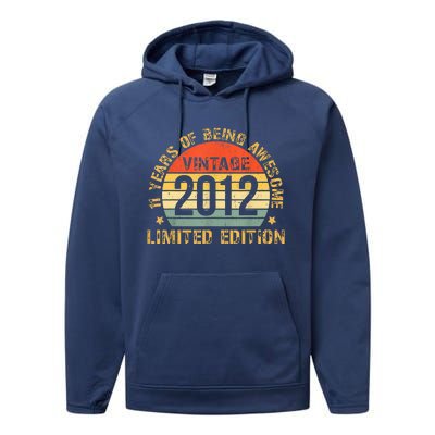 11yr BDay Son Boy Funny 2012 11th 11 Year Old Birthday Performance Fleece Hoodie