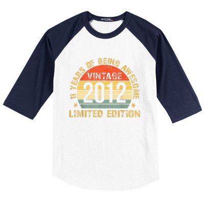 11yr BDay Son Boy Funny 2012 11th 11 Year Old Birthday Baseball Sleeve Shirt