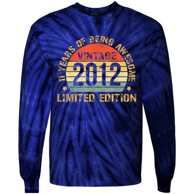 11yr BDay Son Boy Funny 2012 11th 11 Year Old Birthday Tie-Dye Long Sleeve Shirt