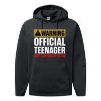 13 Birthday Teenager Boy 13yr Math 13th Birthday Performance Fleece Hoodie