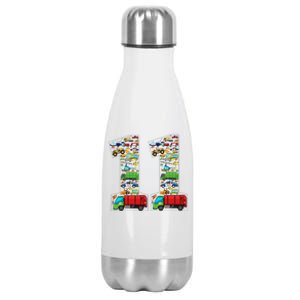 11th Birthday Transportation 11 Year Old Party Stainless Steel Insulated Water Bottle